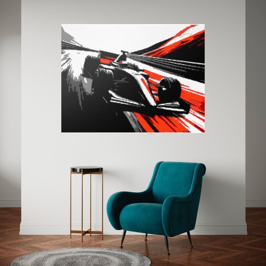 Car racing sport mosaic
