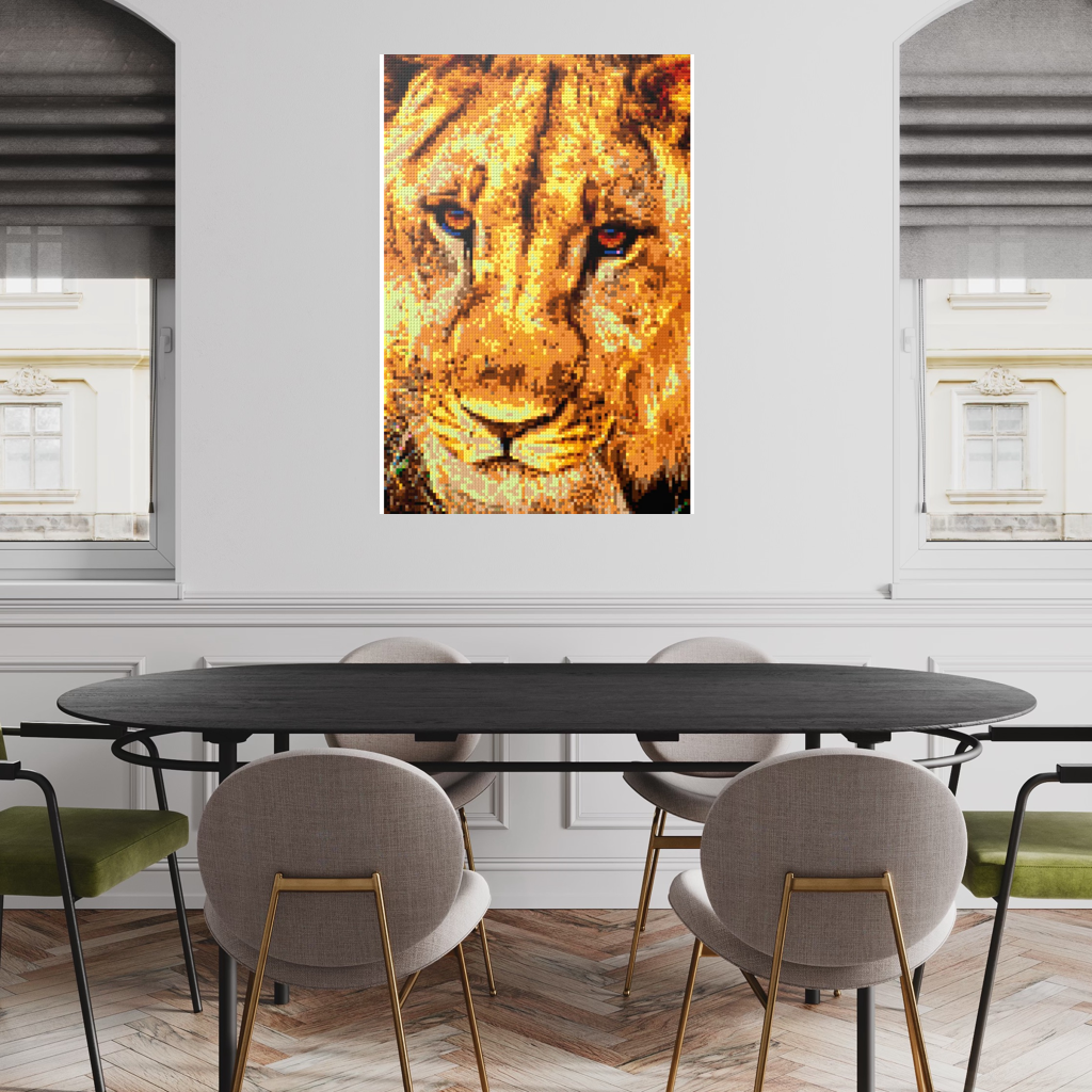 African Male Lion Closeup Portrait
