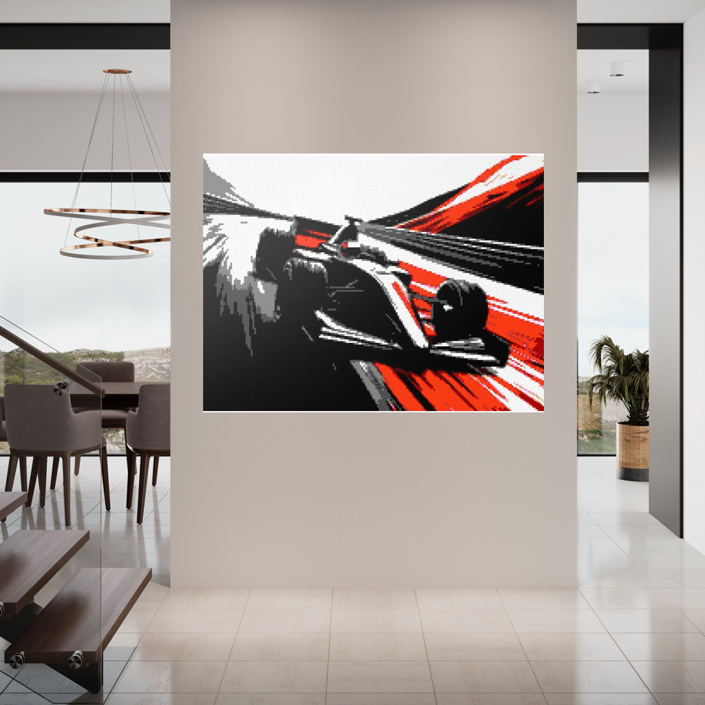 Car racing sport mosaic