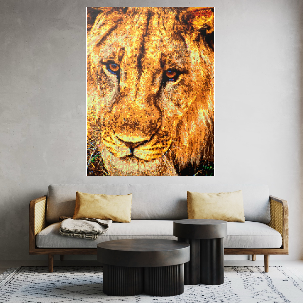 Male African Lion Closeup Portrait Large