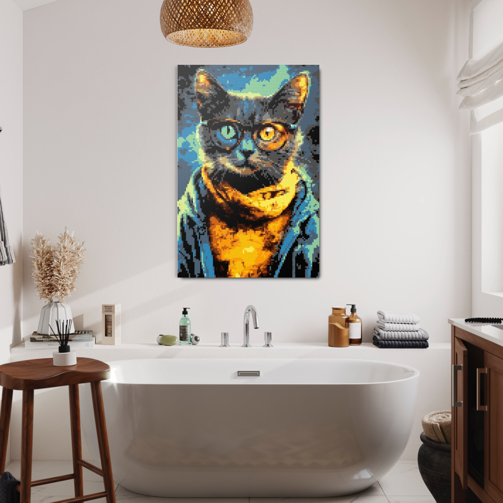 Hipster cat Kliff mosaic