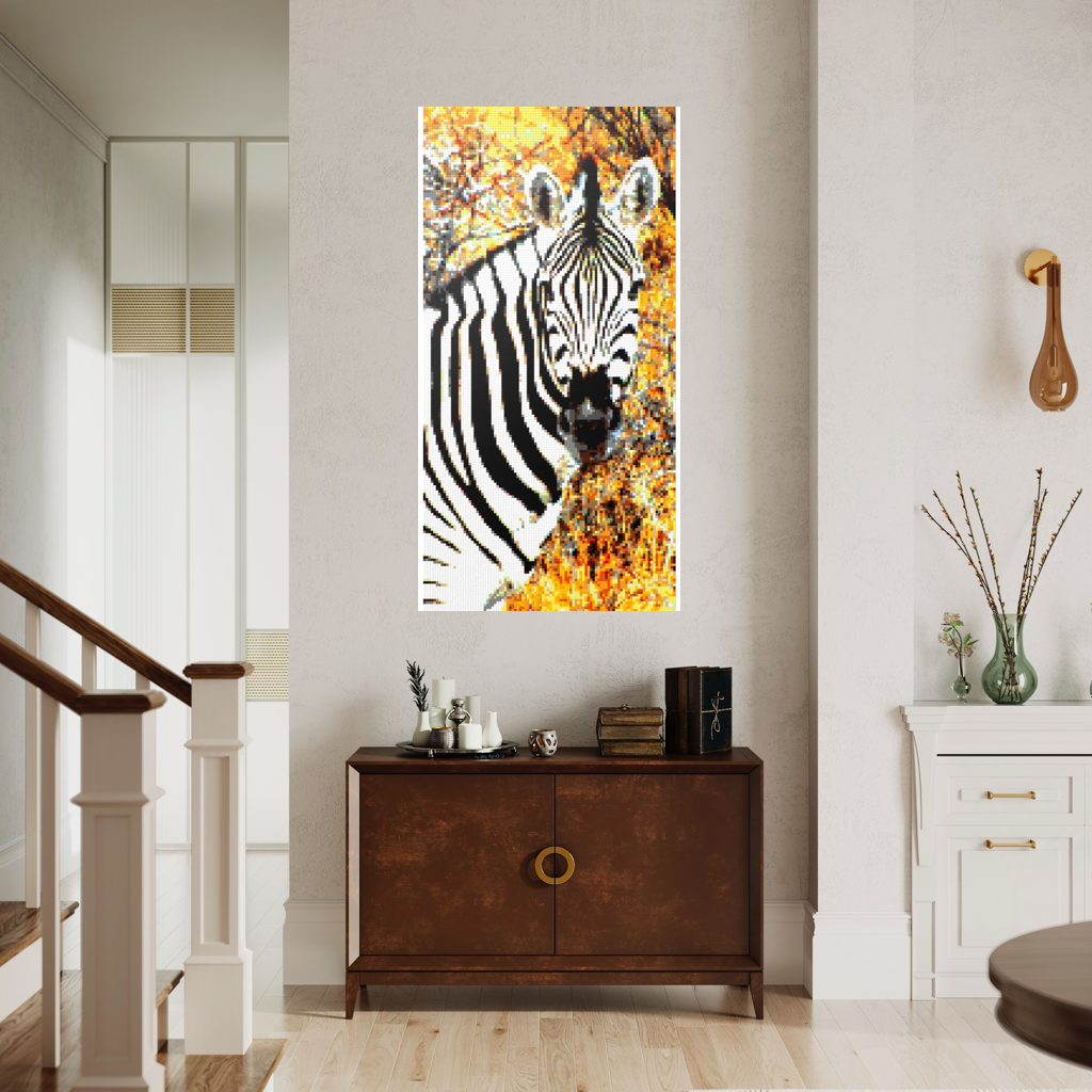 Side Portrait of an African Zebra