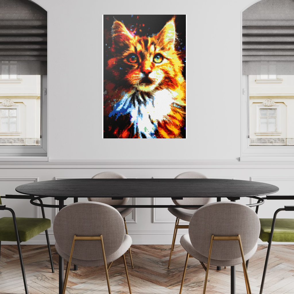 The big fluffy cat mosaic