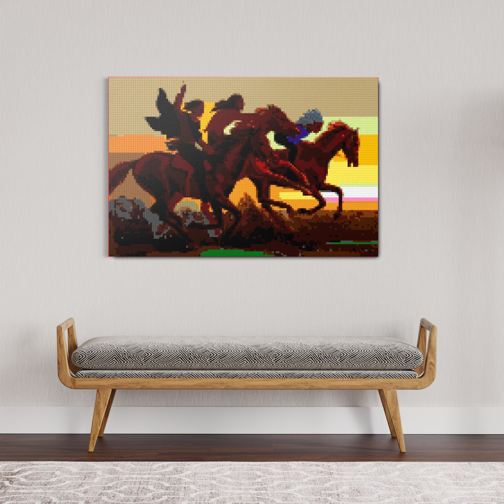Native American Riders at Sunset