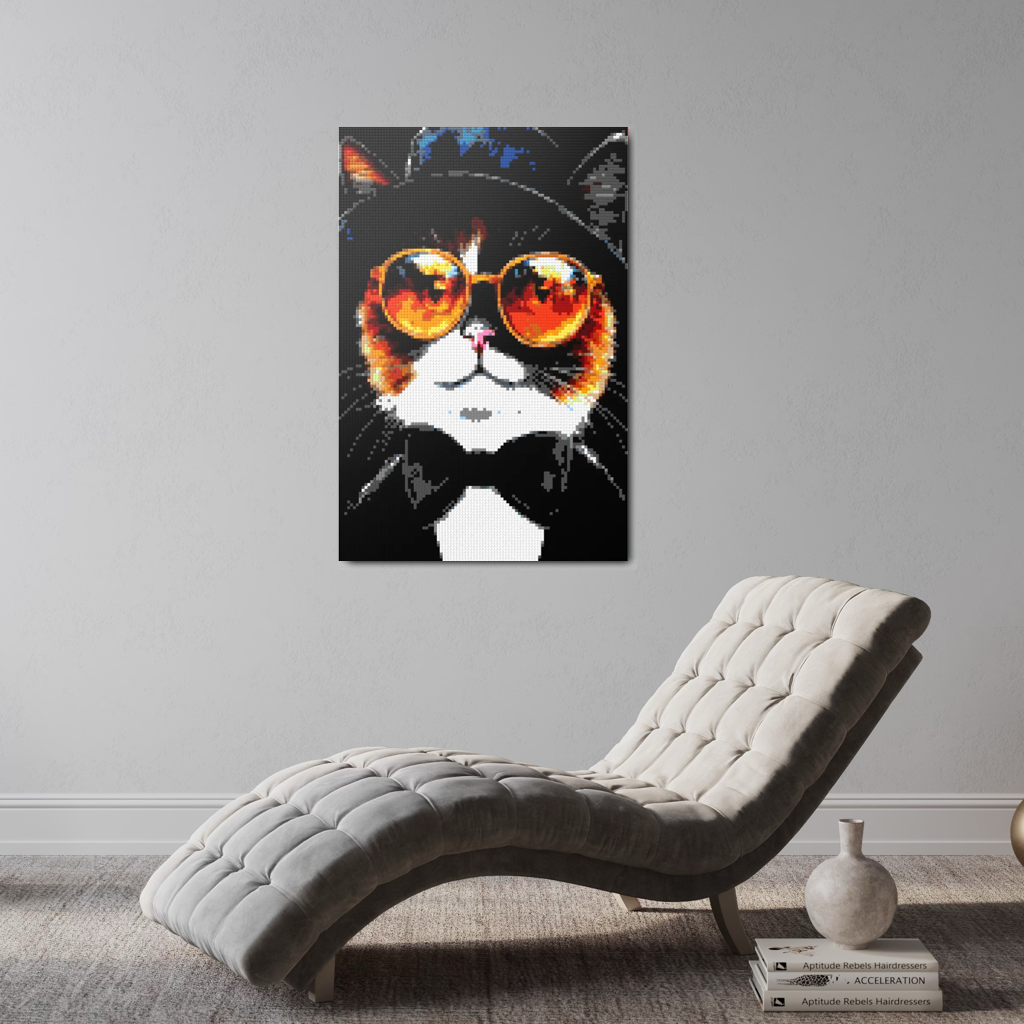 Hipster cat Ciri mosaic