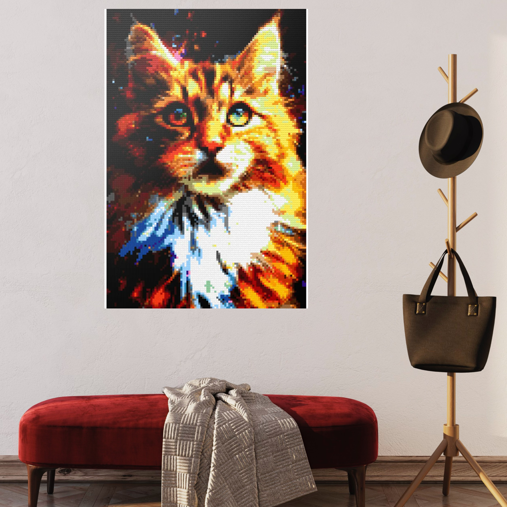 The big fluffy cat mosaic
