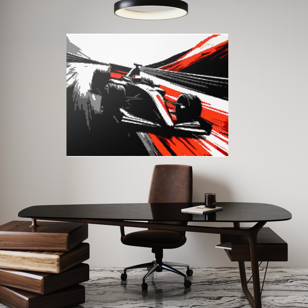 Car racing sport mosaic