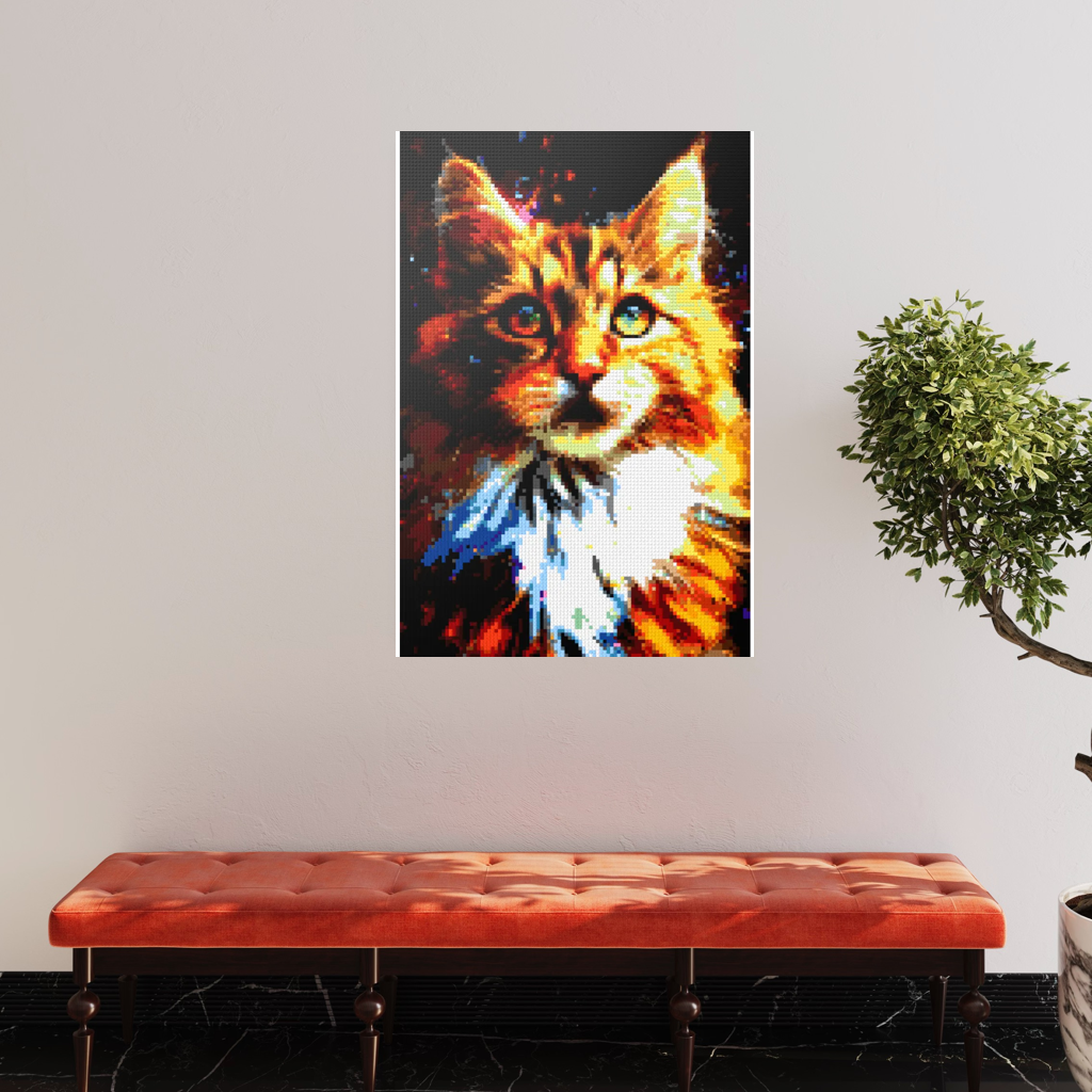 The big fluffy cat mosaic