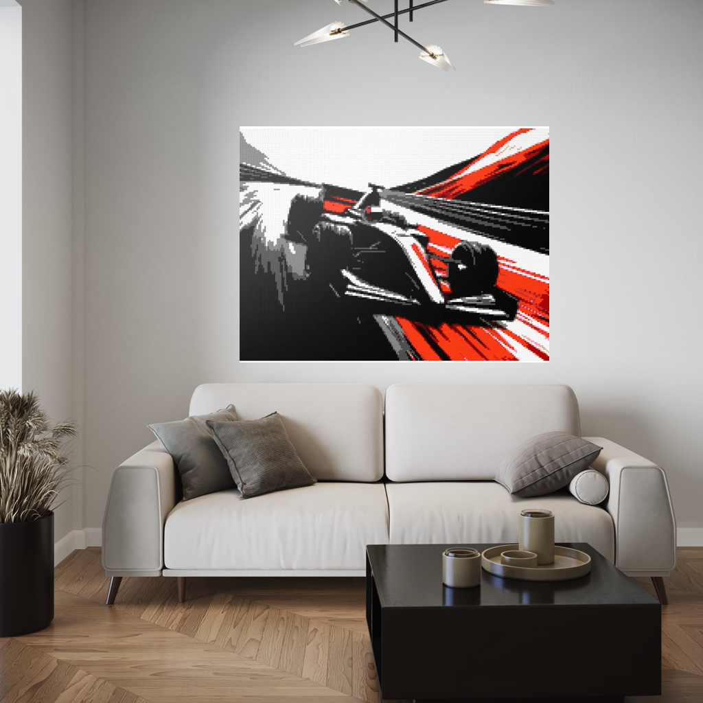Car racing sport mosaic