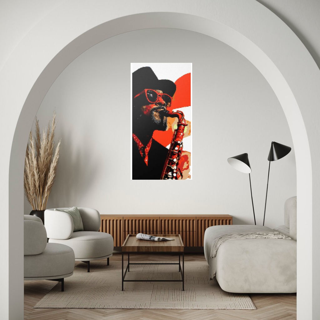 Saxophonist music mosaic