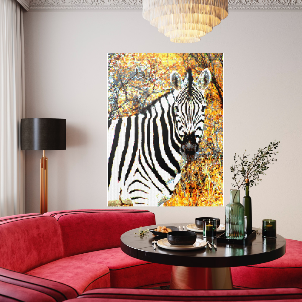 Side Portrait of an African Zebra