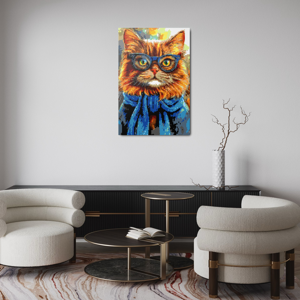 Hipster cat Simba mosaic