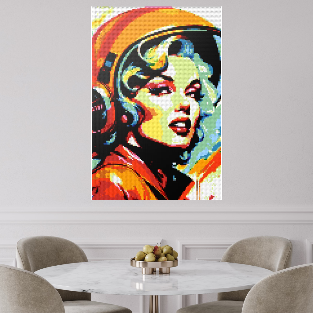 Marilyn with Helmet Mosaic Interpretatio