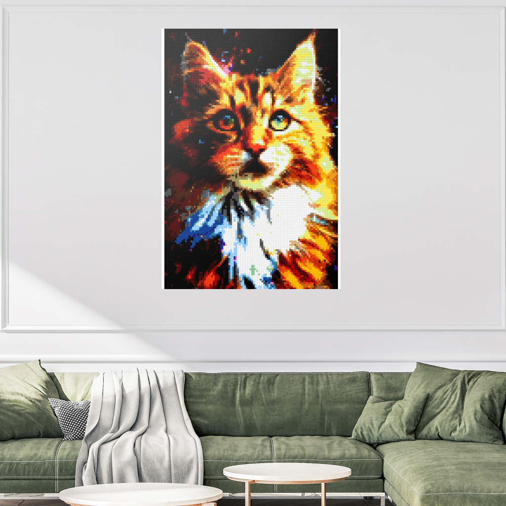 The big fluffy cat mosaic