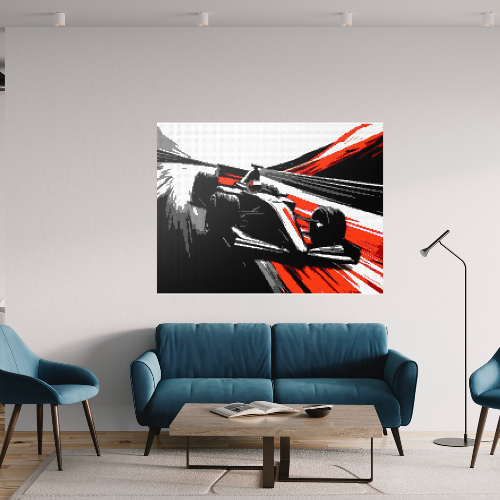 Car racing sport mosaic