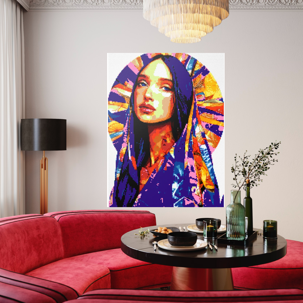 Beautiful woman mosaic