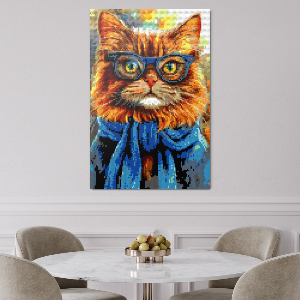 Hipster cat Simba mosaic