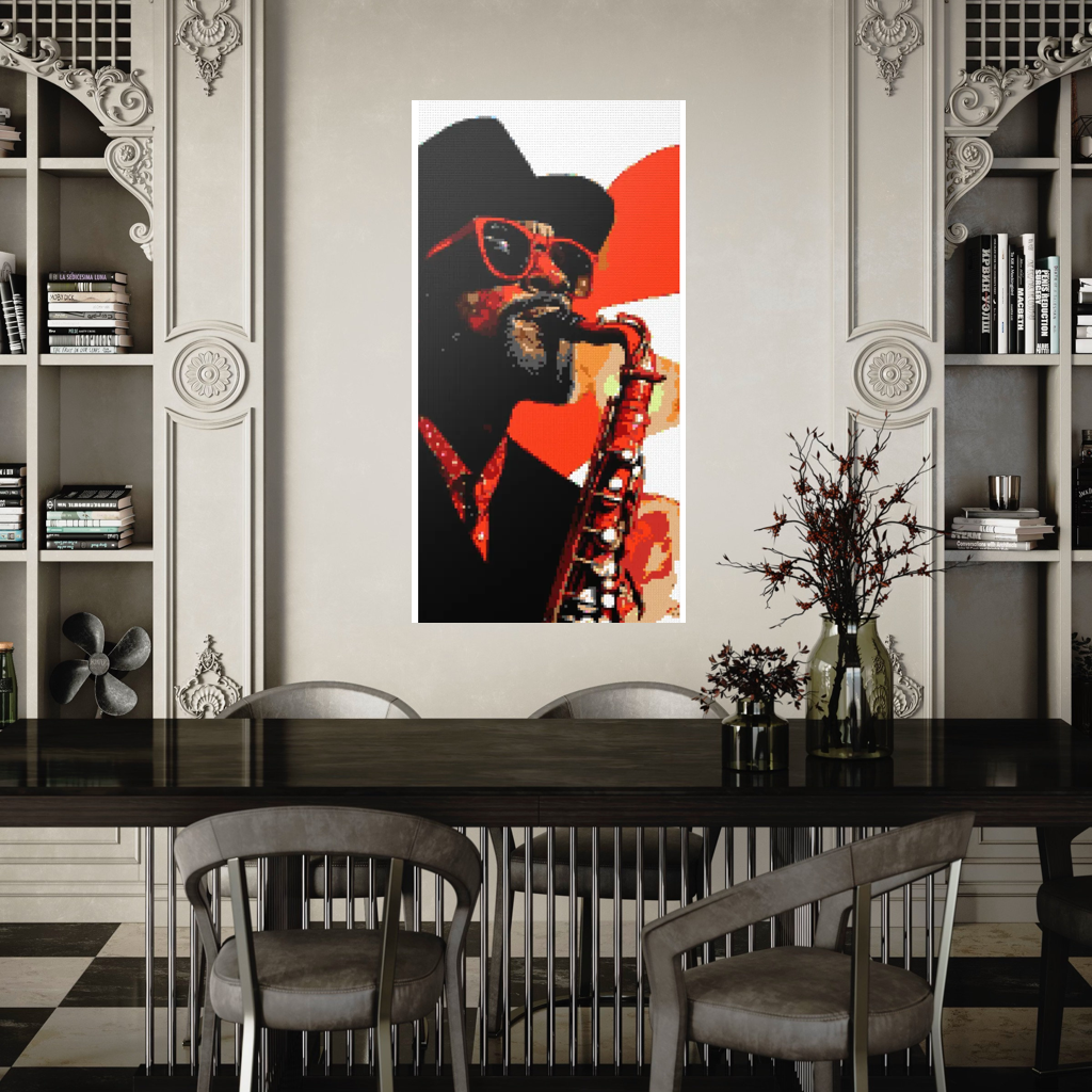Saxophonist music mosaic