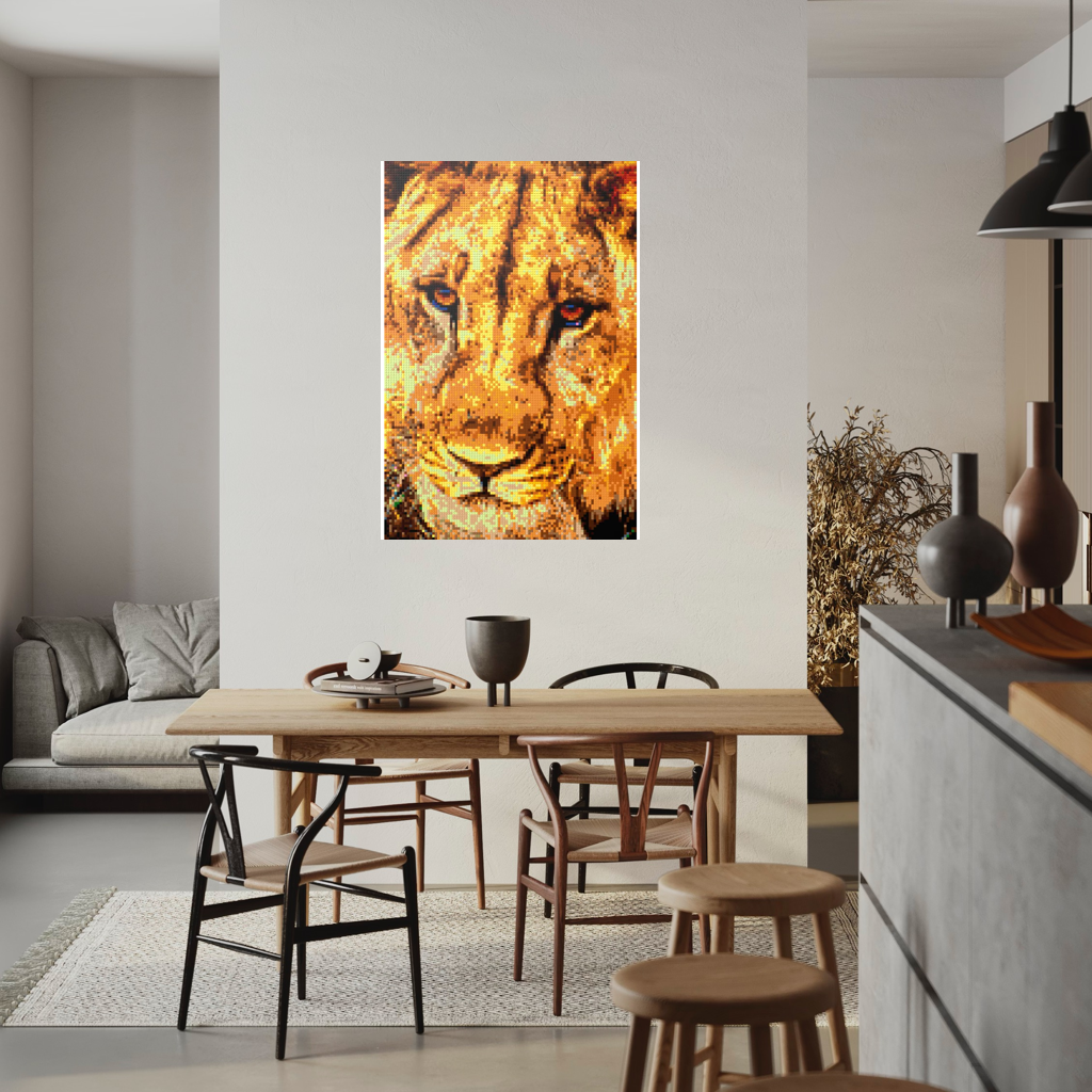 African Male Lion Closeup Portrait