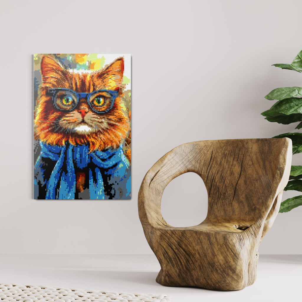 Hipster cat Simba mosaic