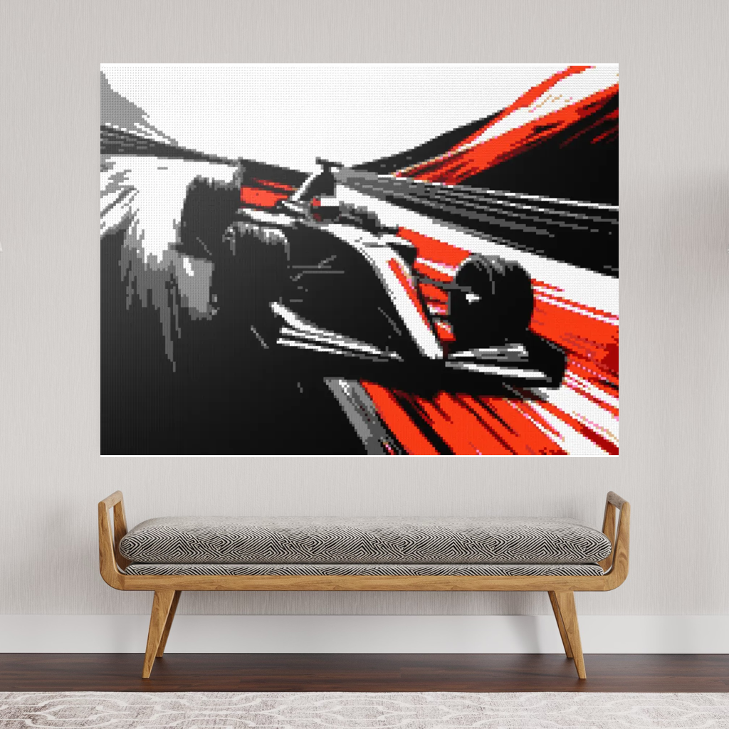 Car racing sport mosaic