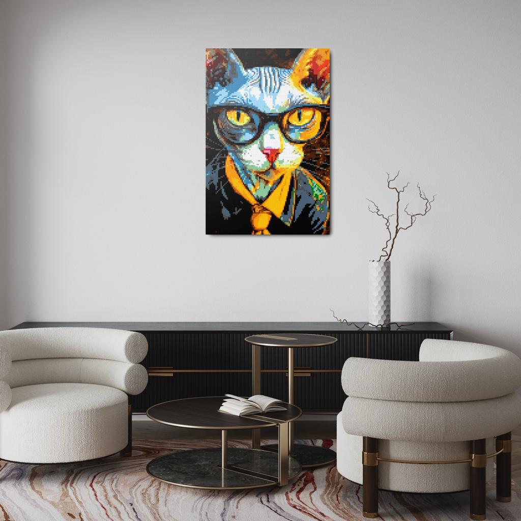 Hipster cat Sphinx mosaic
