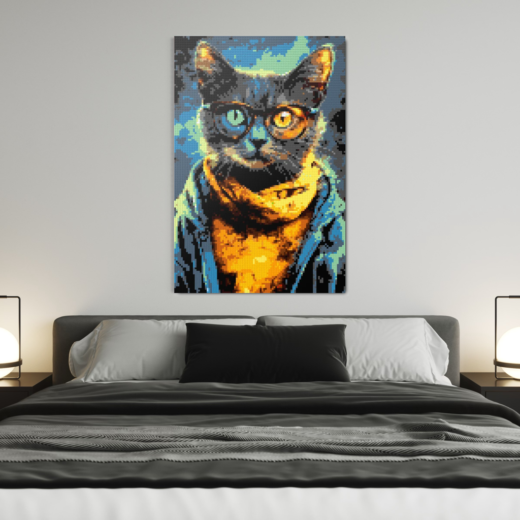 Hipster cat Kliff mosaic