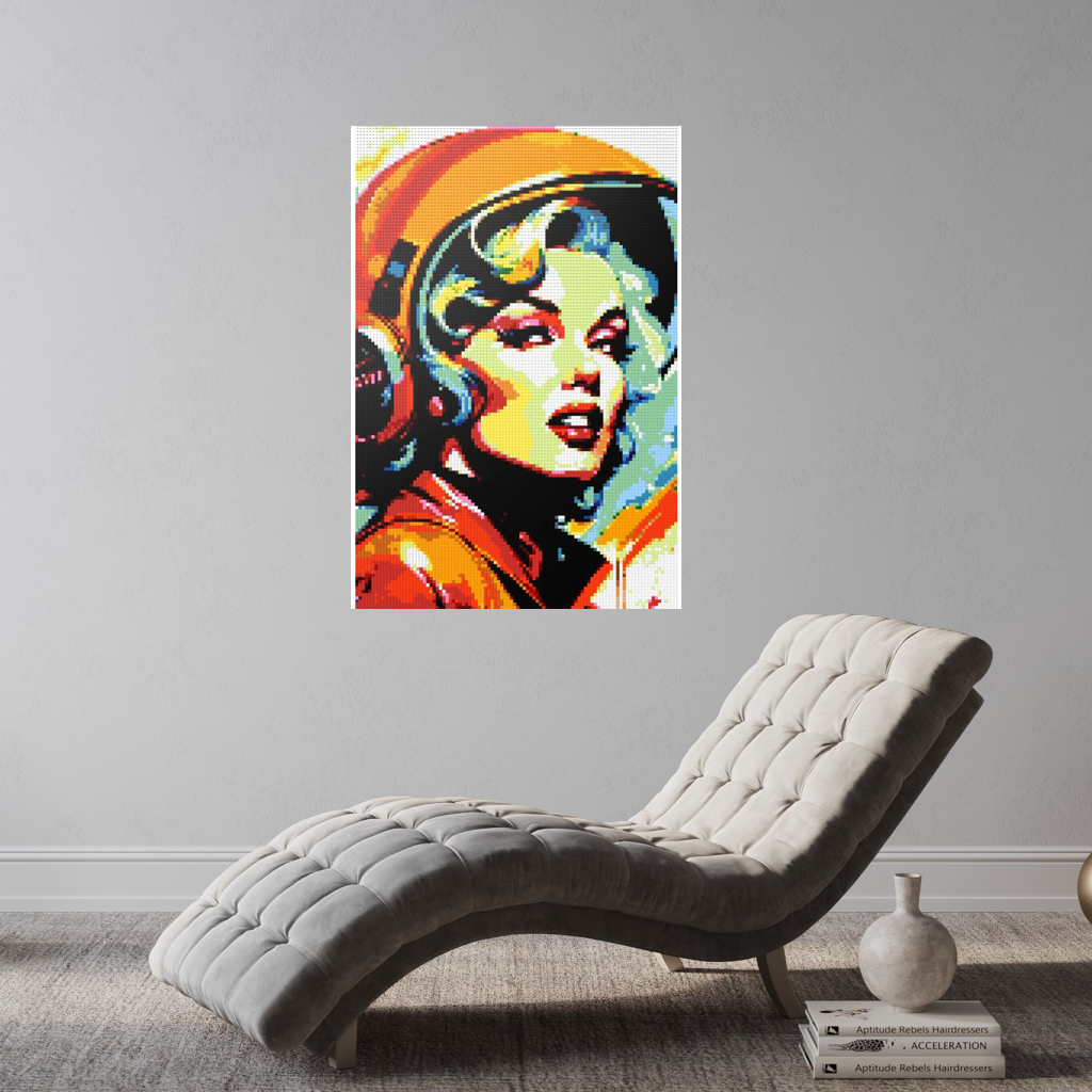 Marilyn with Helmet Mosaic Interpretatio