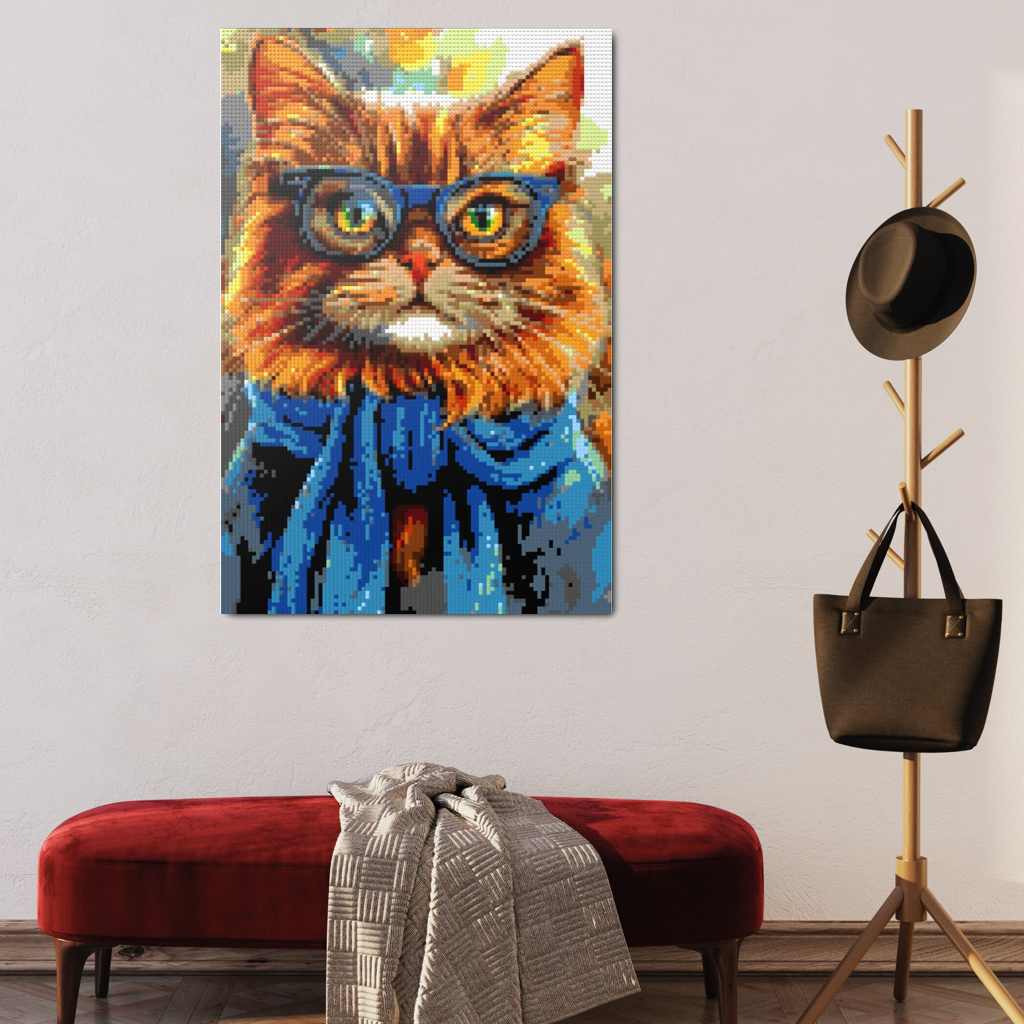 Hipster cat Simba mosaic