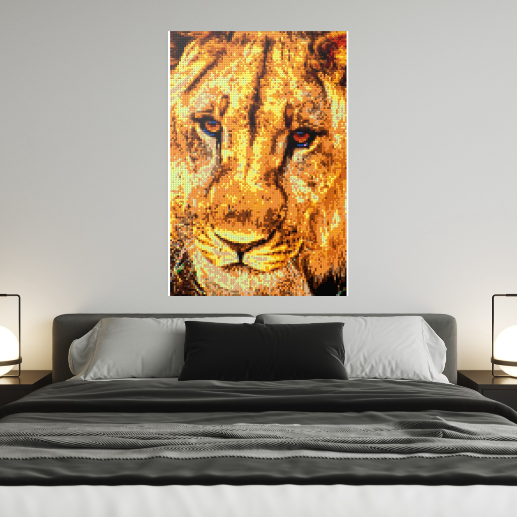 African Male Lion Closeup Portrait