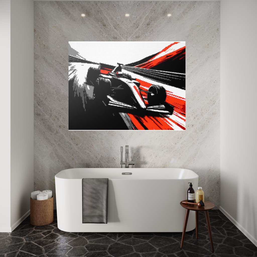 Car racing sport mosaic