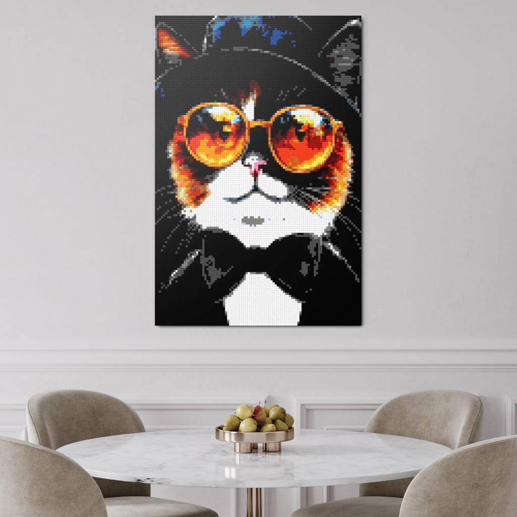 Hipster cat Ciri mosaic