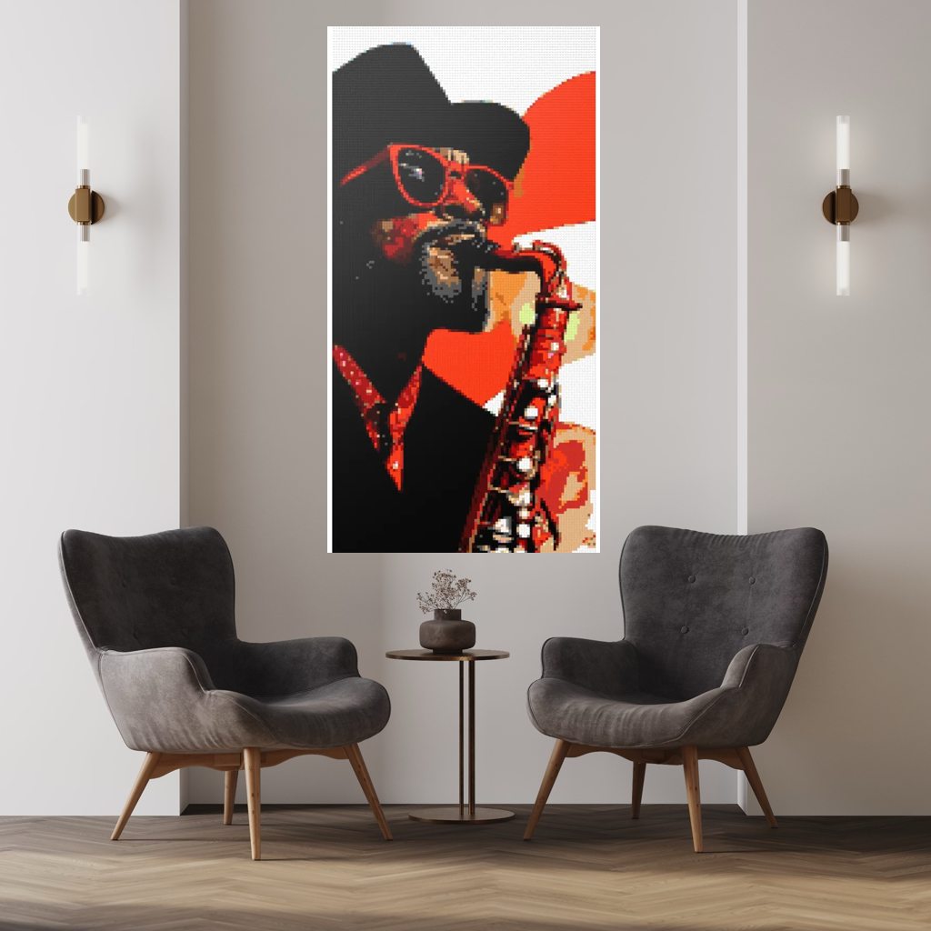 Saxophonist music mosaic