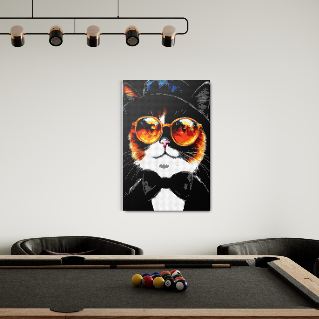 Hipster cat Ciri mosaic
