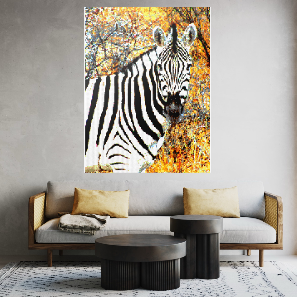 Side Portrait of an African Zebra