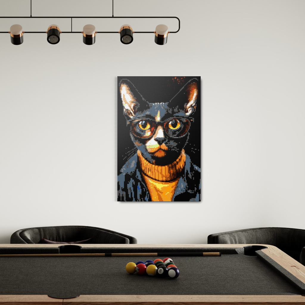 Hipster cat Loki mosaic