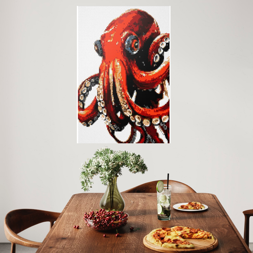 Red Octopus mosaic