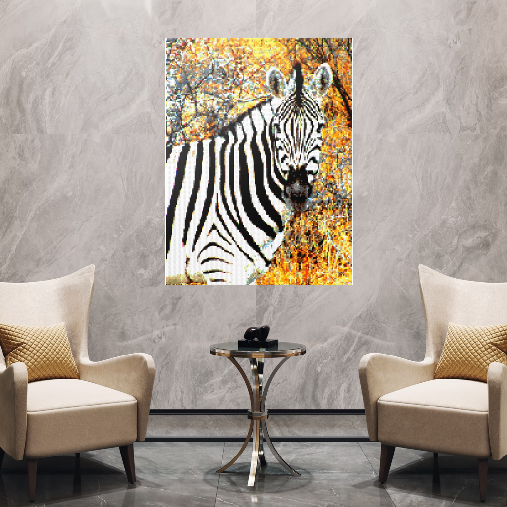 Side Portrait of an African Zebra
