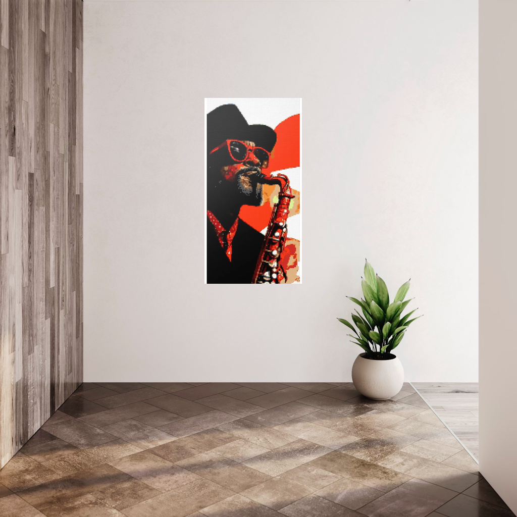 Saxophonist music mosaic