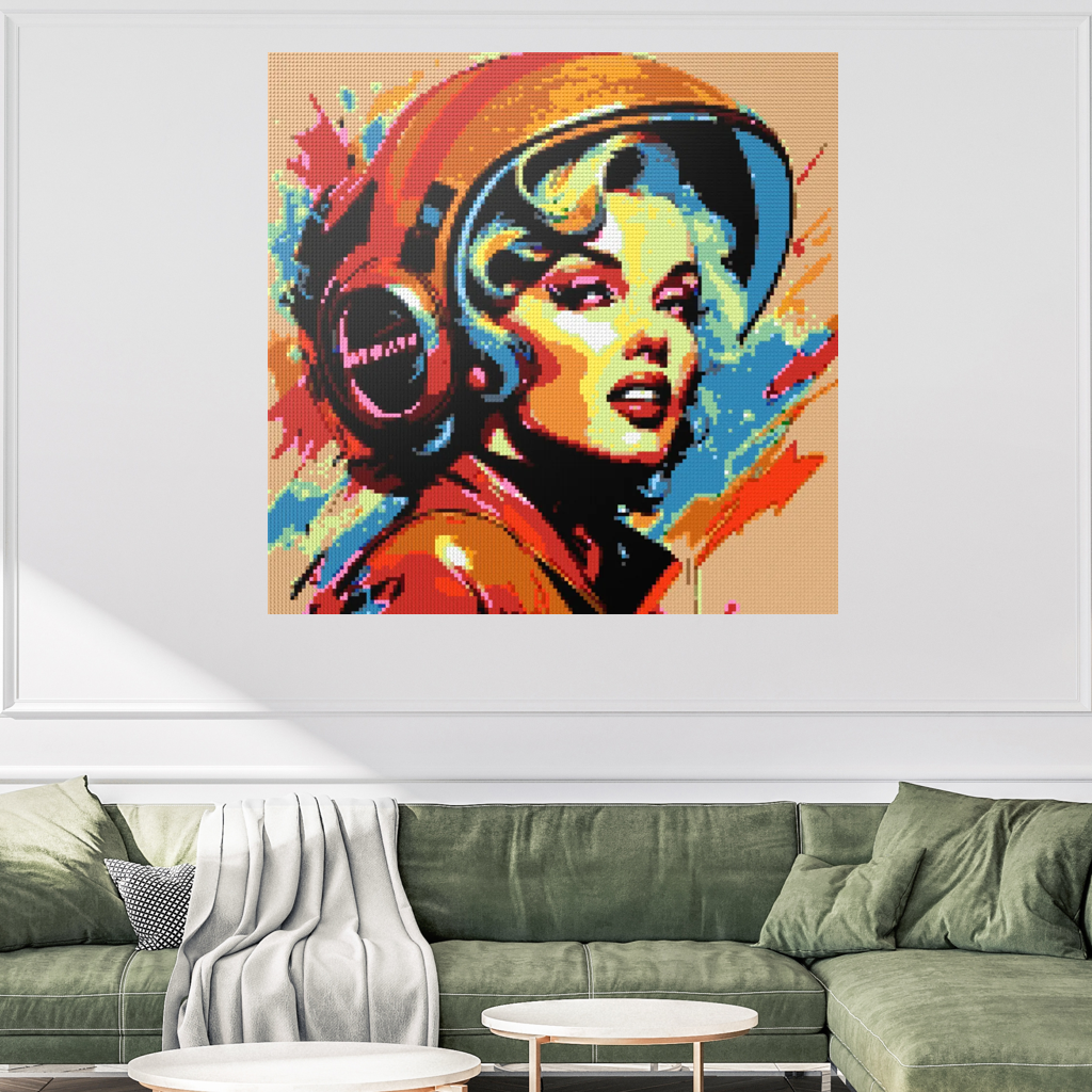 Intense Color Marilyn with Helmet