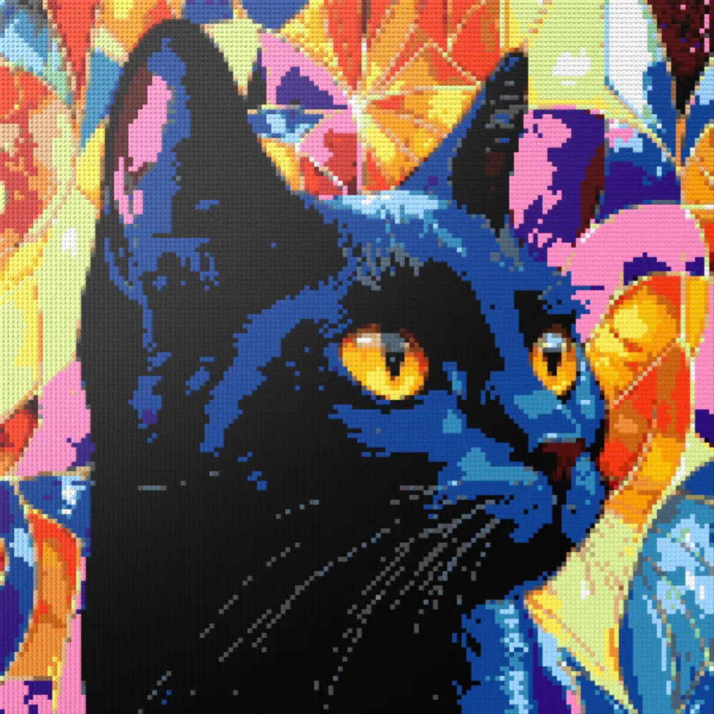 Black cat Rocky mosaic