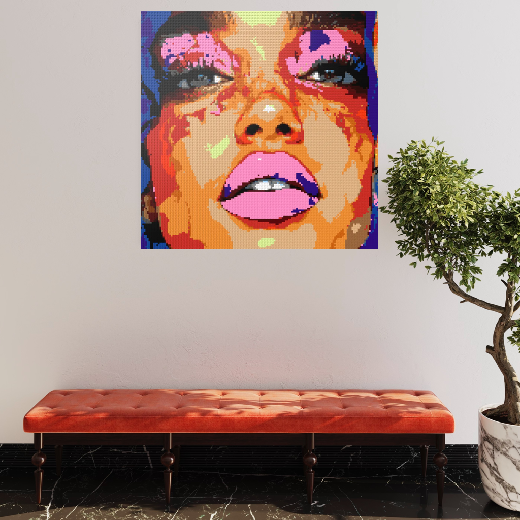 Pink lips mosaic