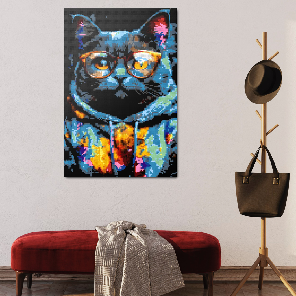 Hipster cat Tom mosaic